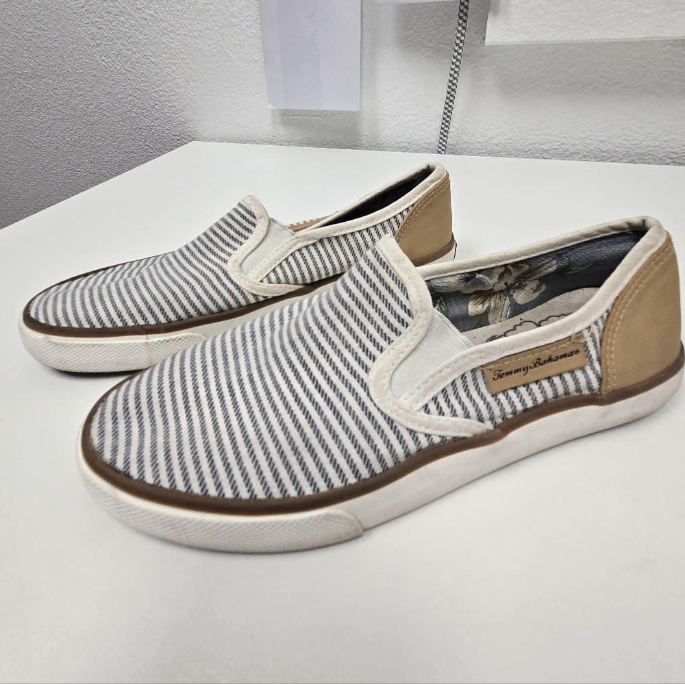 Tommy Bahama Gray and Tan Loafers